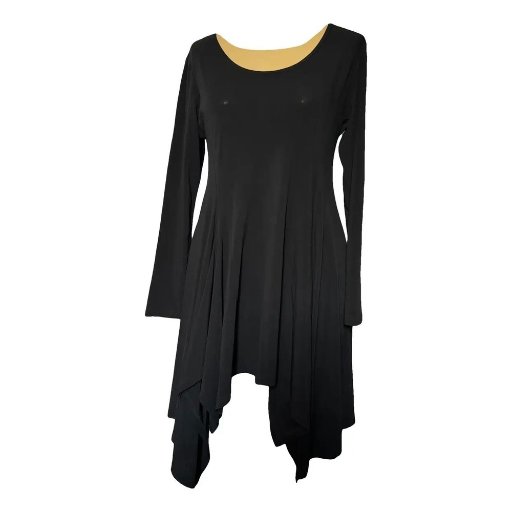 Limi feu Yohji Yamamoto Black‎ Asymmetric Handkerchief Hem Dress Japan Small